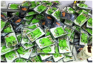 Finished silicone products after printing quality control inspection