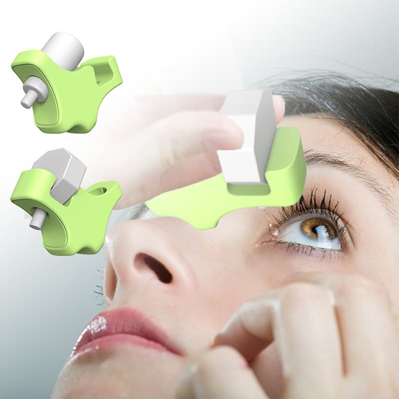 Silicone eye drop holder for easy and precise eye drop application