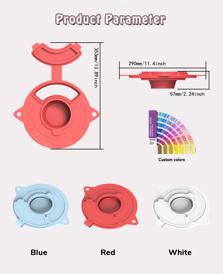Silicone mixer bowl cover dimensions and custom color options