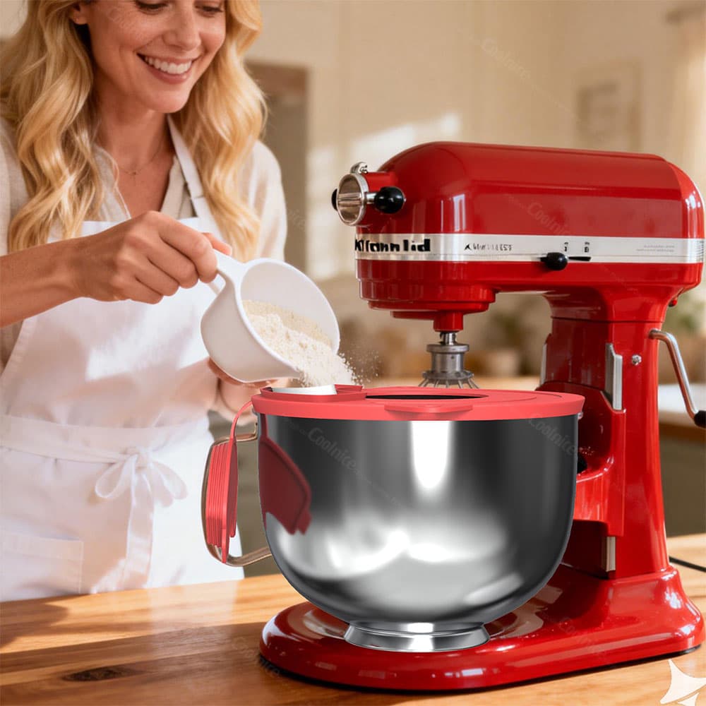 Home baking with KitchenAid splash guard accessory
