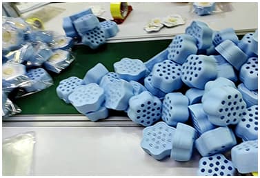 Blue custom silicone holders in bulk OEM production