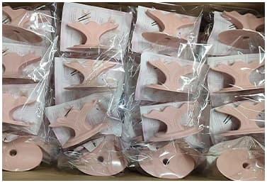 Finished custom silicone holders packaged for OEM delivery