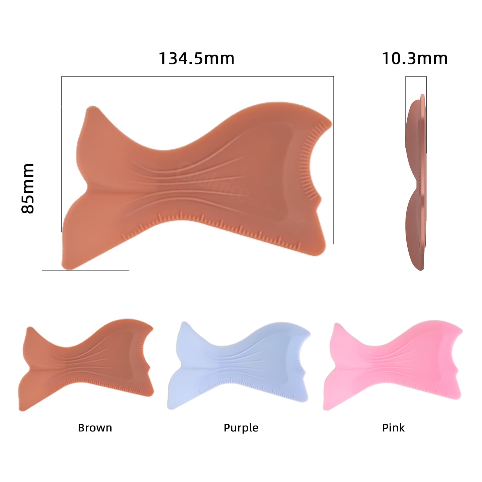 Silicone eye makeup shield size 134.5mm with brown purple pink color options