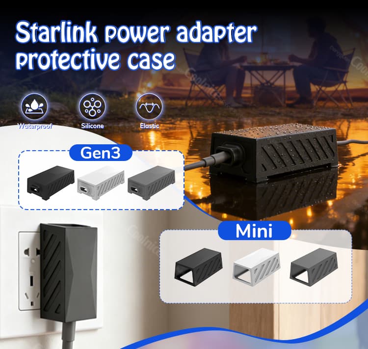 Starlink power adapter protective case for Gen3 and Mini waterproof silicone cover
