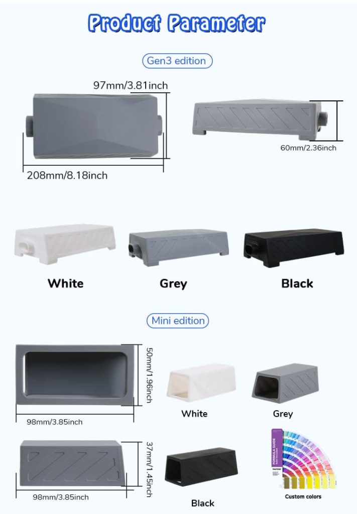 Starlink power adapter case size options and custom color choices