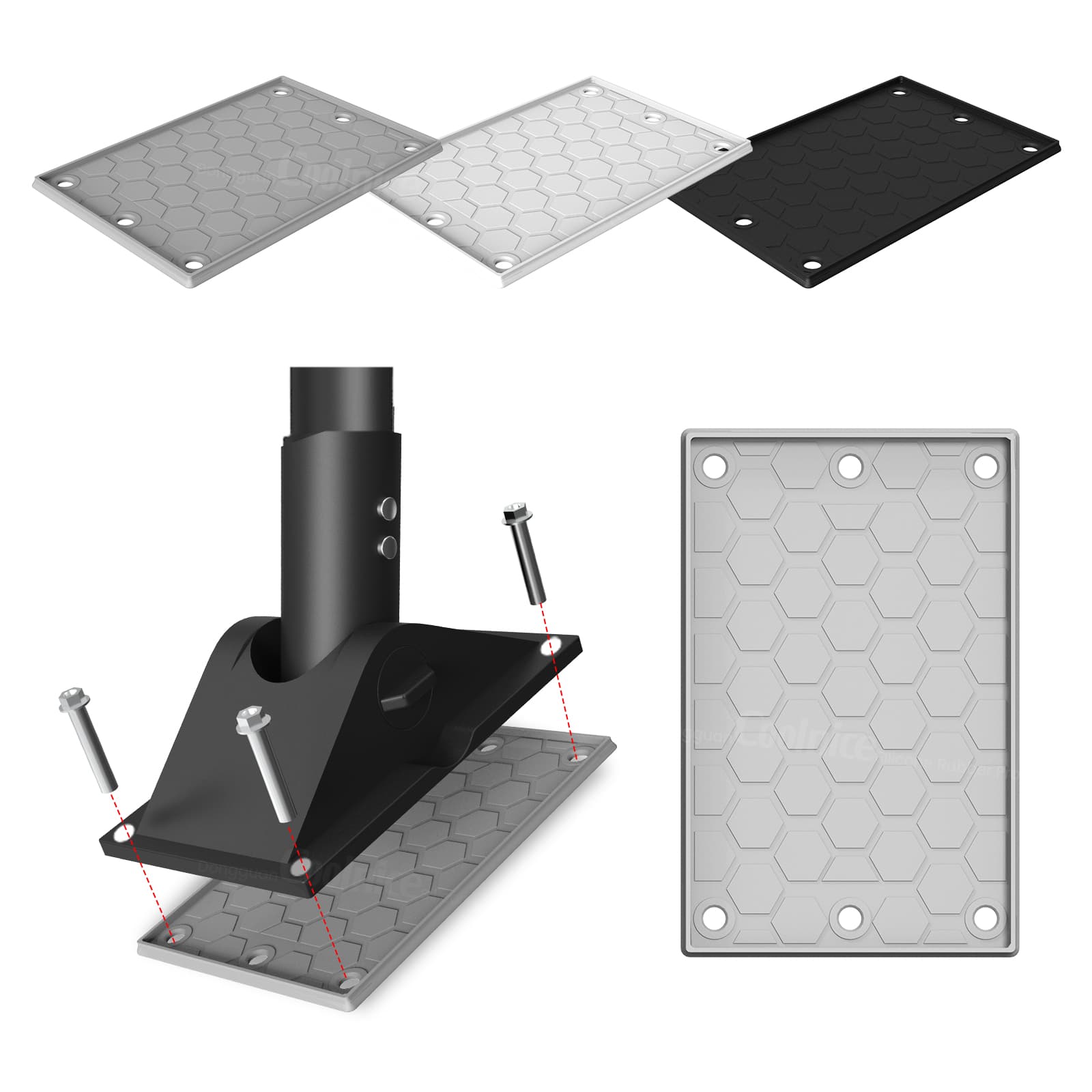 Silicone protective pad for Starlink mount with honeycomb surface and screw holes