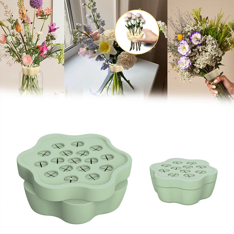 Silicone flower arrangement holder for easy bouquet shaping