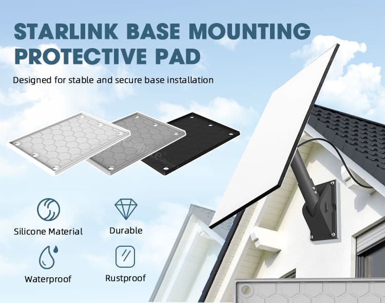 Starlink base mounting protective pad made of durable silicone material
