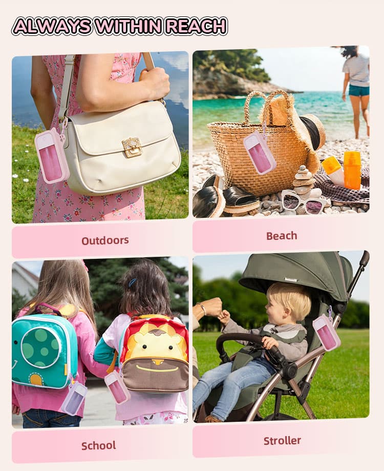 Portable hand spray case attached to bag for outdoor and daily use