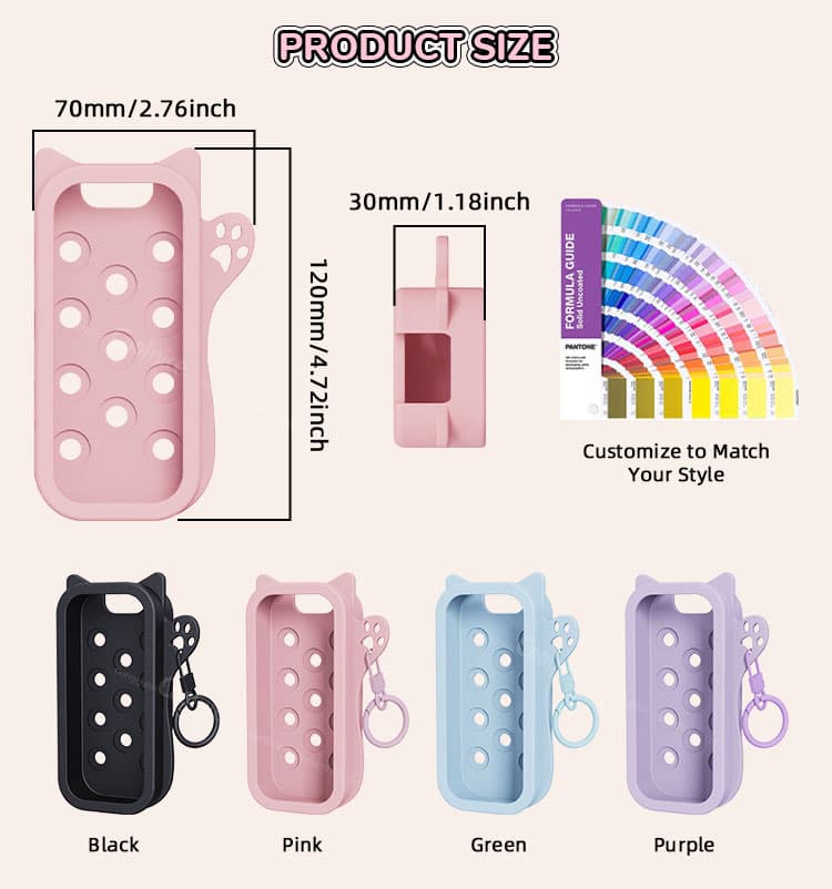 Hand spray case size and color options with silicone material