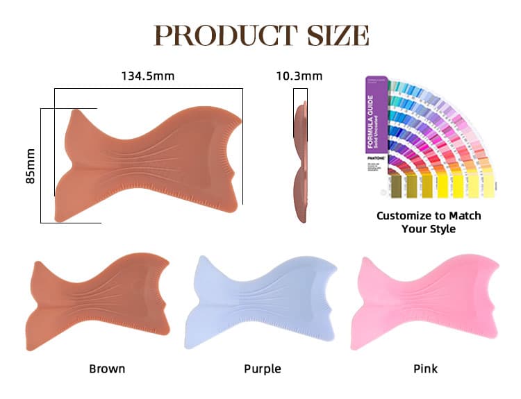 Silicone eye makeup tool size and color options with customization support