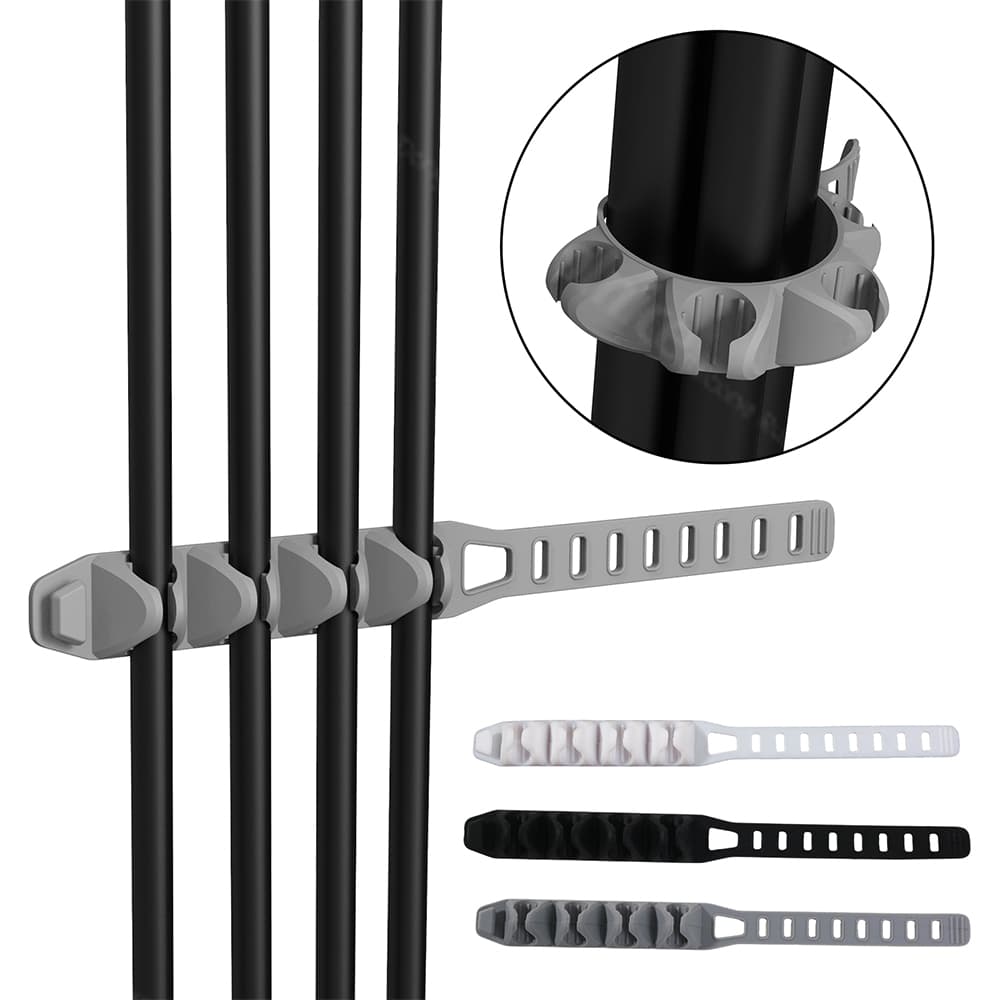 Multi-slot silicone cable organizer holding multiple Starlink cables