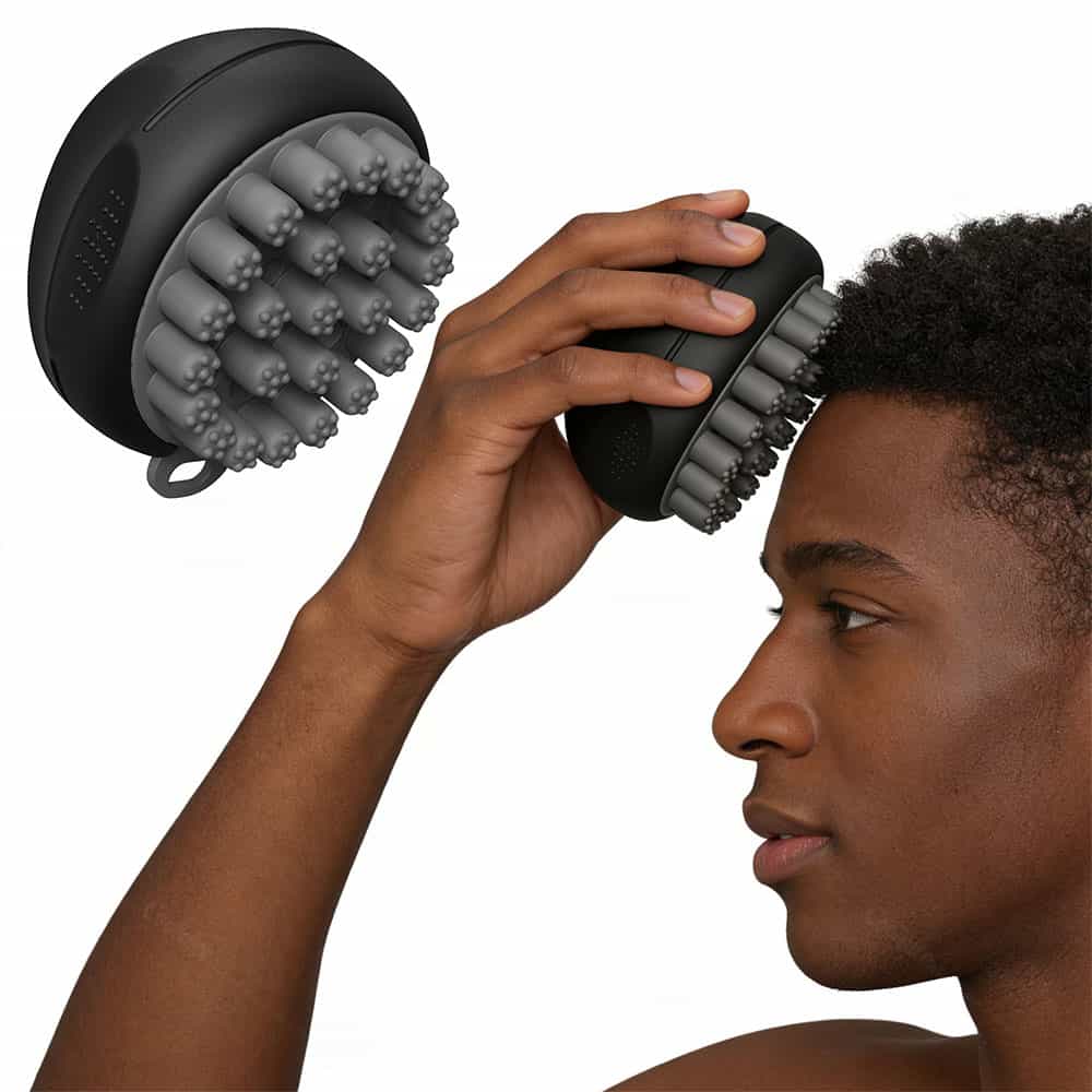 Detachable silicone scalp massager brush structure