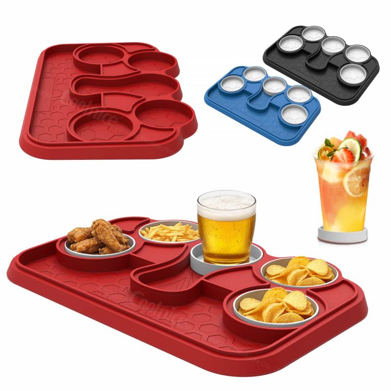 Waterproof silicone snack tray easy to clean with water
