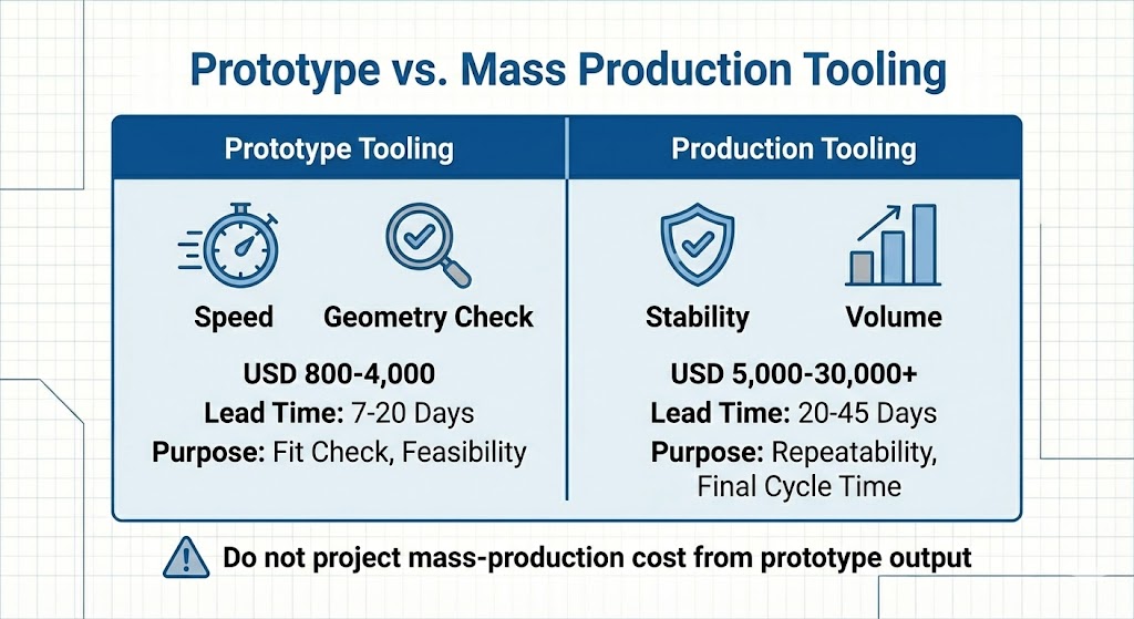 Prototype vs Mass Production Tooling