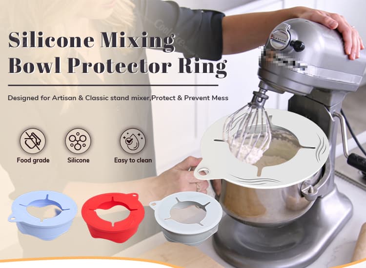 silicone mixing bowl protector ring with hook design for stand mixer