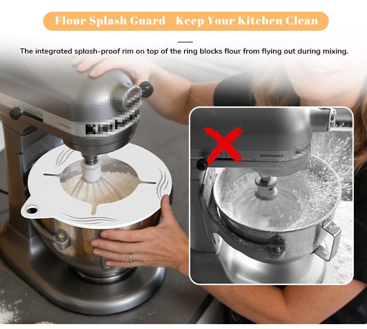 stand mixer splash guard compatible with 4.5 quart and 5 quart mixers