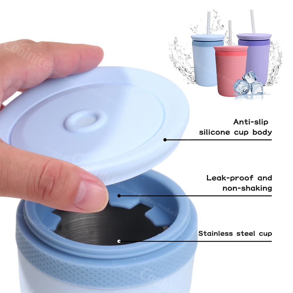 silicone ice cooling cup for coffee soda beer and bottled drinks