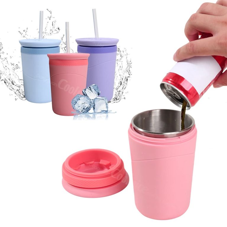 anti slip silicone ice cooling cup with stainless steel inner cup