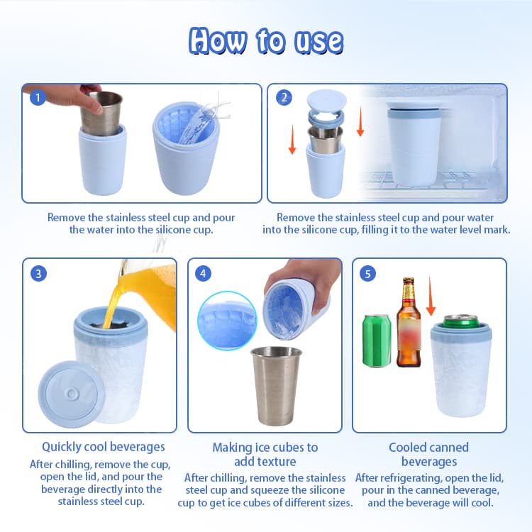 how to use silicone ice cooling cup step by step