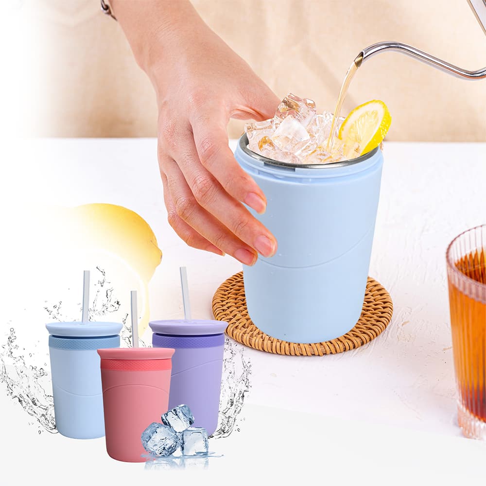 silicone cooling cup size and beverage can compatibility