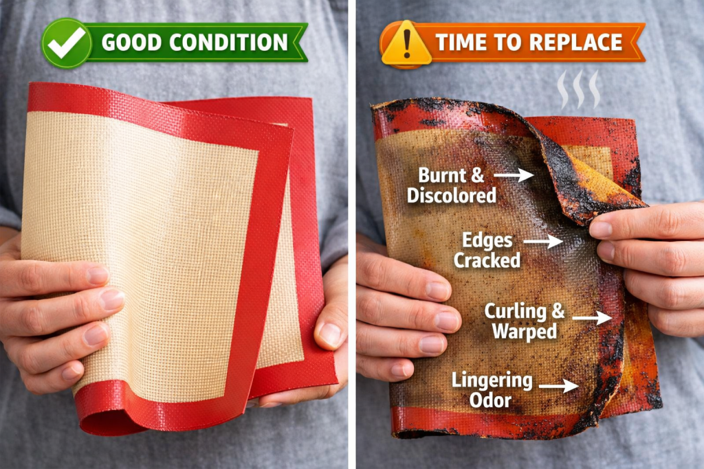 Signs a silicone baking mat should be replaced