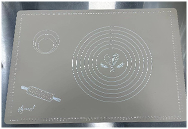 Custom silicone baking mat printed measurement sample