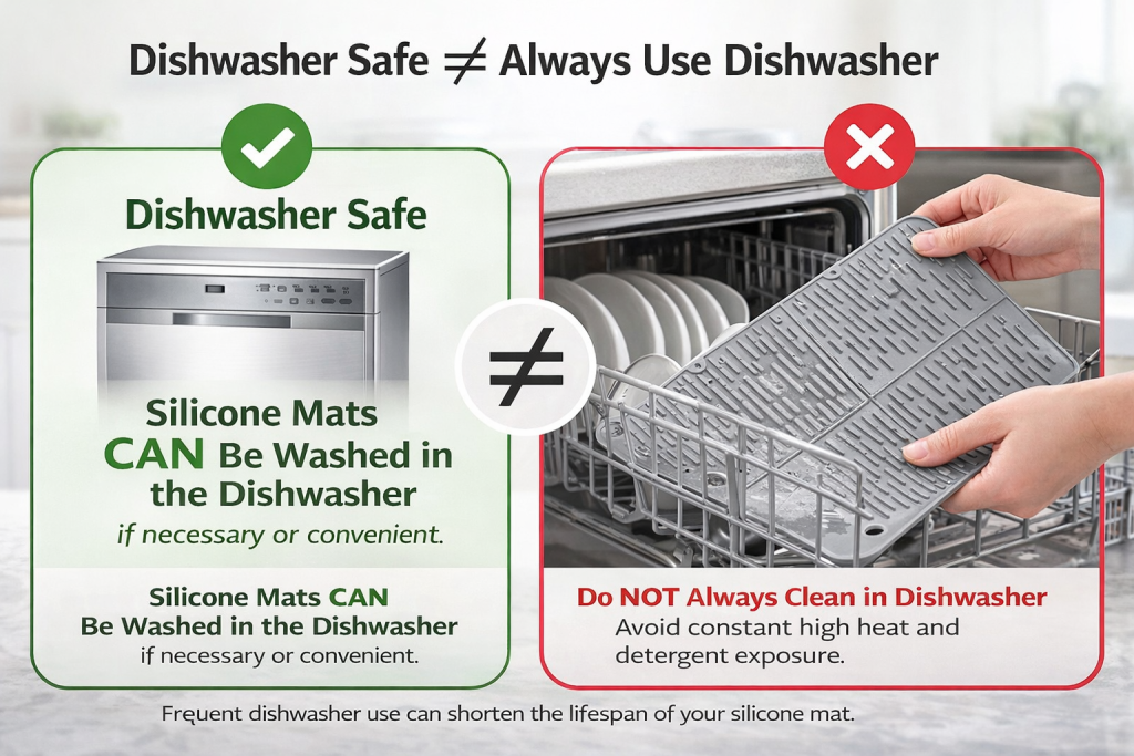 are silicone baking mats dishwasher safe