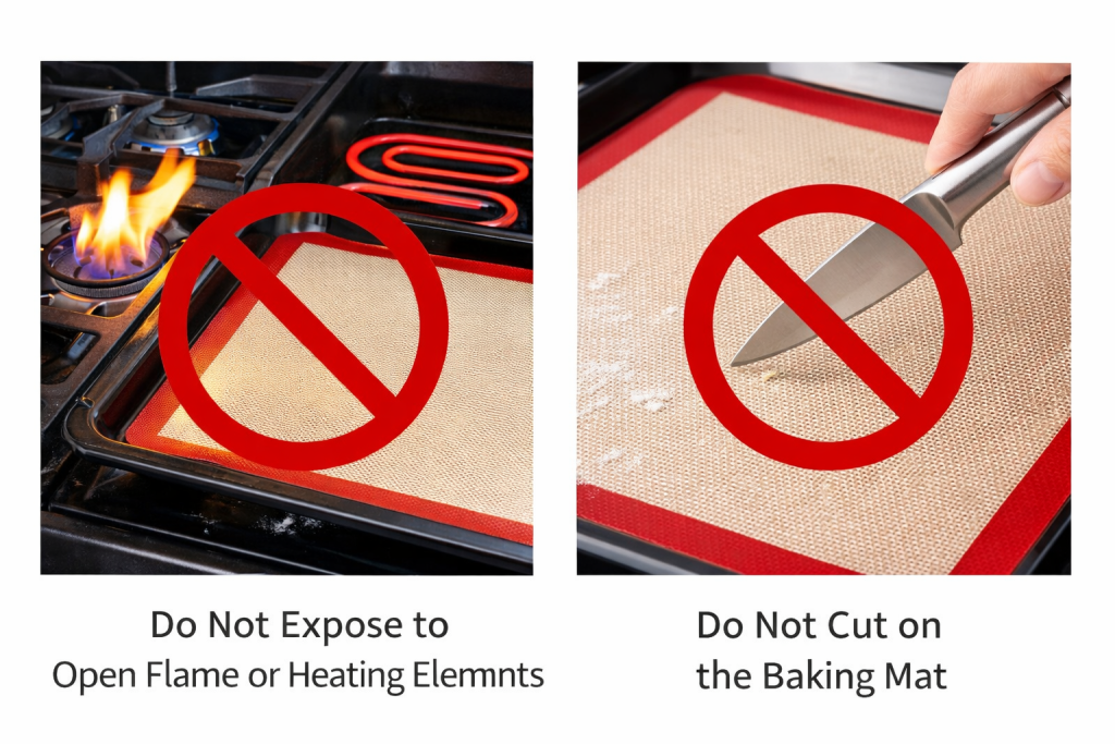 what not to do with a silicone baking mat