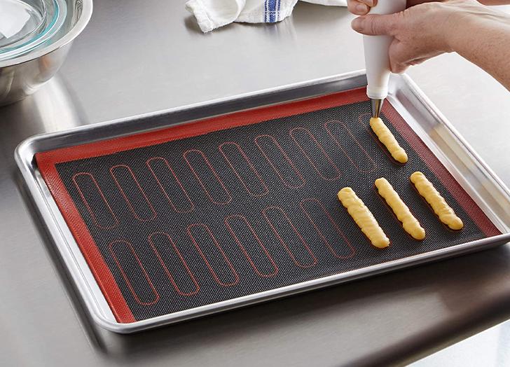 silicone baking mat for piped dough application