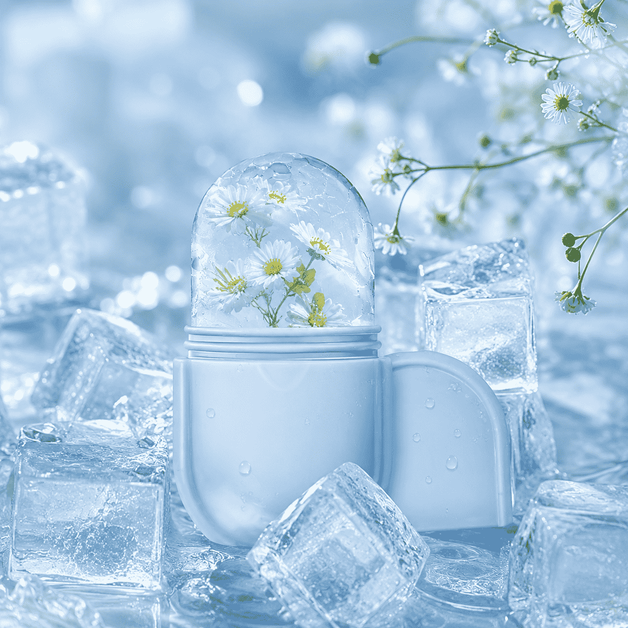 Facial ice cup for cooling skincare routine