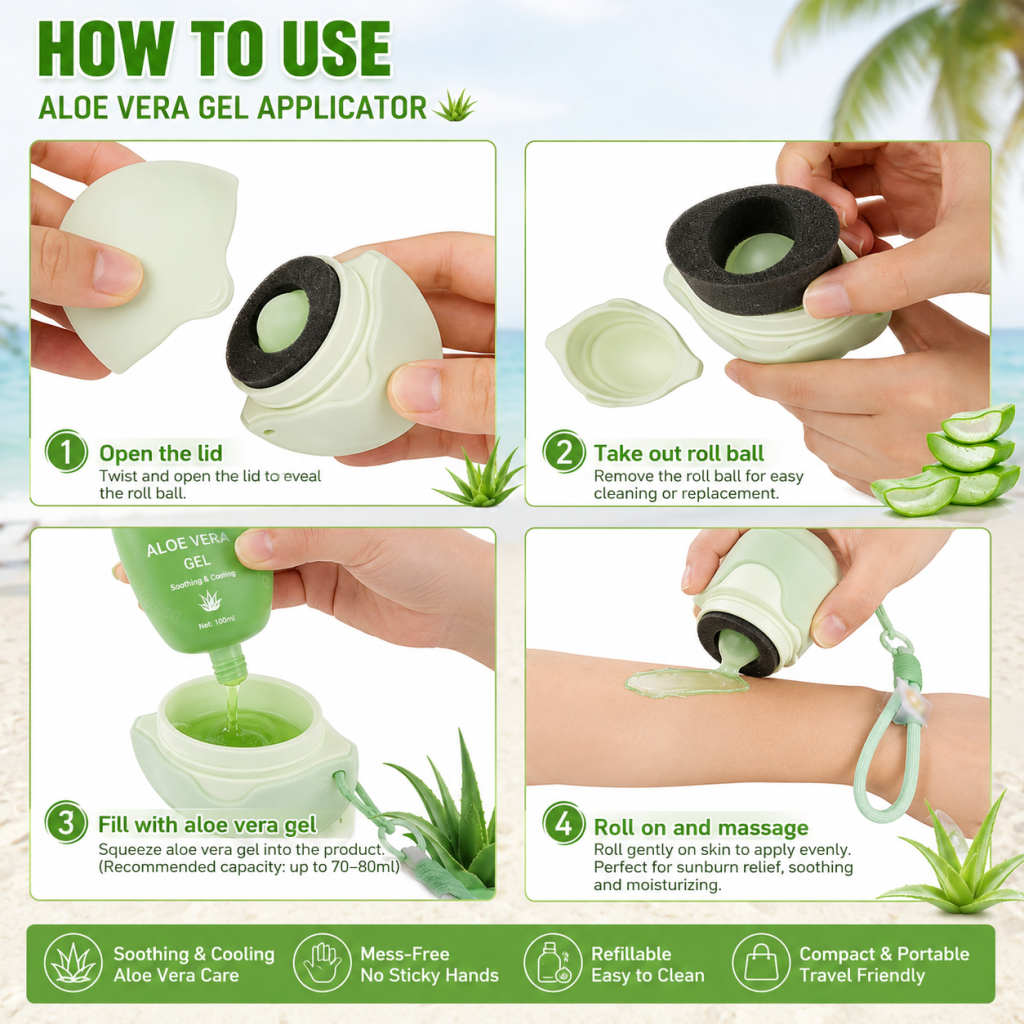 How to use refillable aloe vera gel applicator step by step
