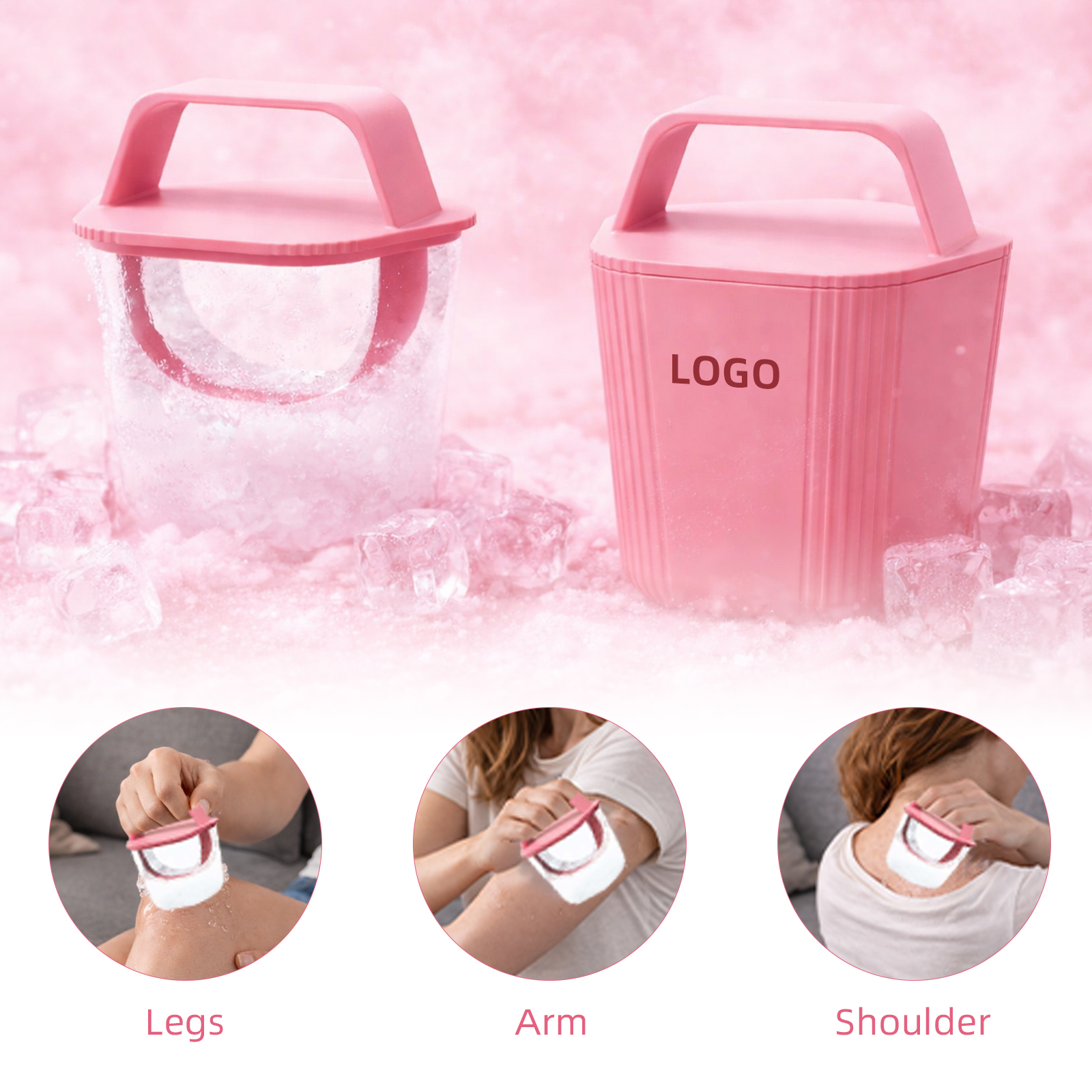 Pastel silicone facial ice molds and body ice cup cooling tools