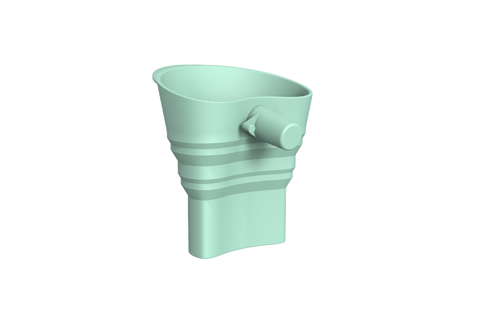 Silicone pour funnel for stand mixer bowl