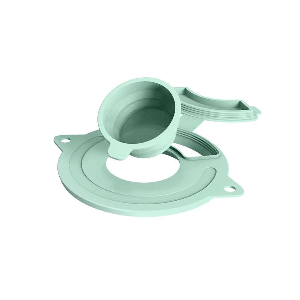 Custom silicone flour funnel for stand mixer