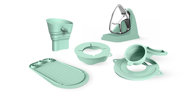 Retail gift set of private label silicone mixer accessories