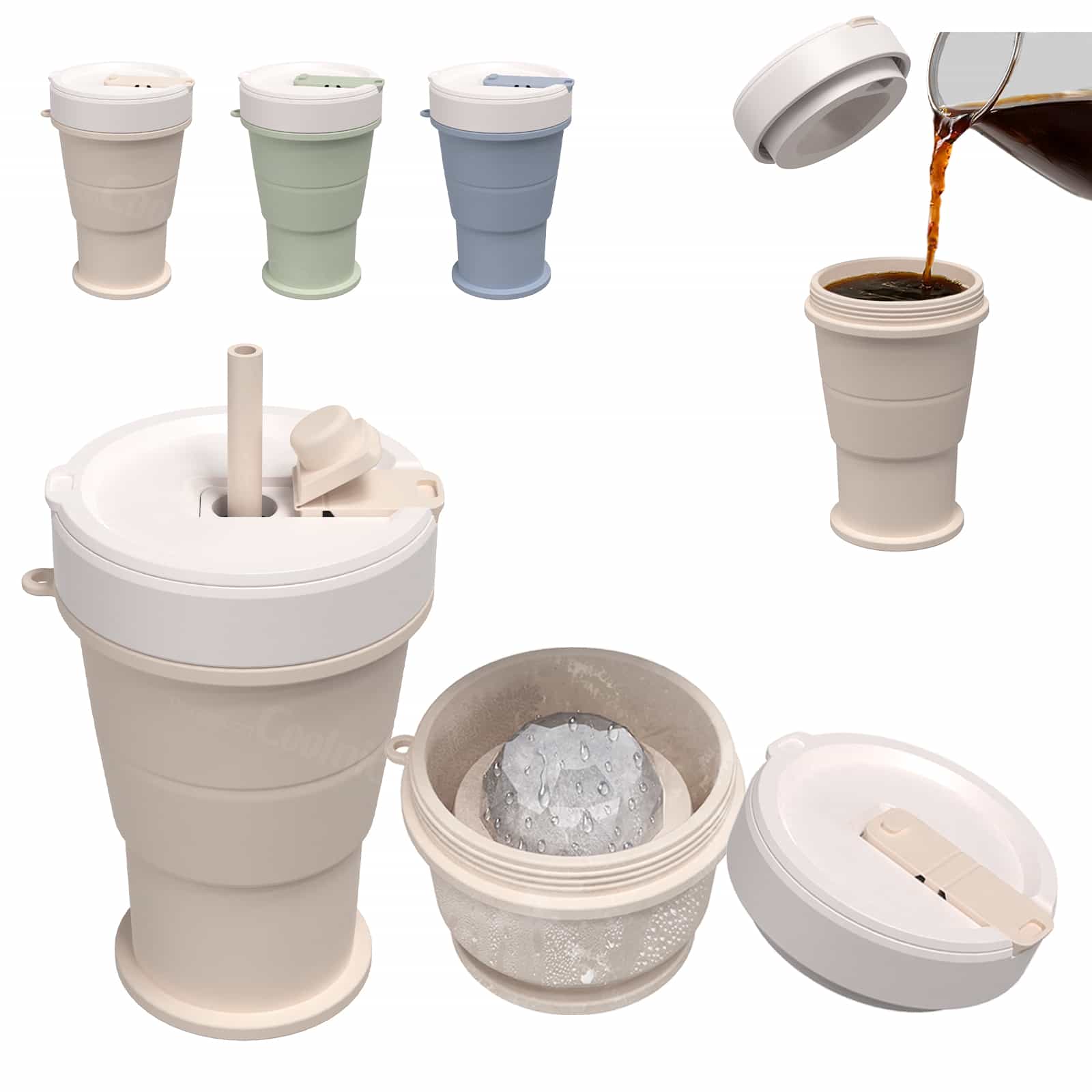 collapsible-silicone-ice-ball-cup-parts-and-colors