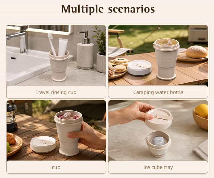 Collapsible silicone ice ball maker cup for travel camping home and outdoor drinks