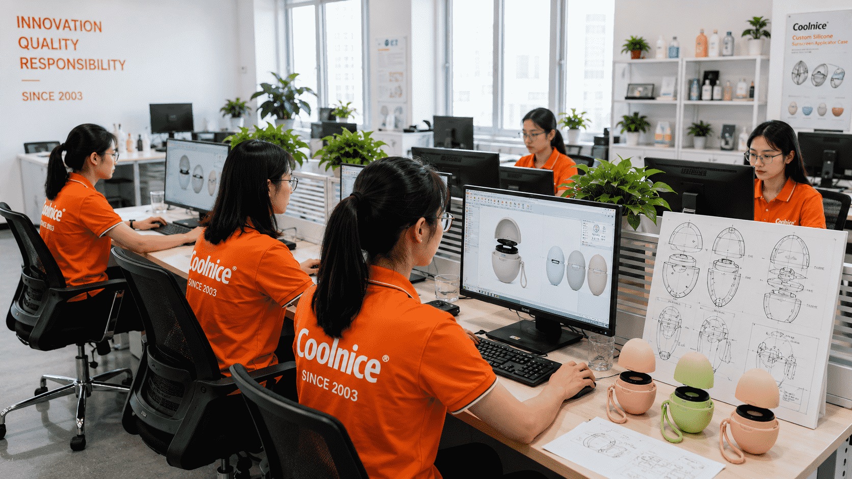 Coolnice design team working on silicone product development