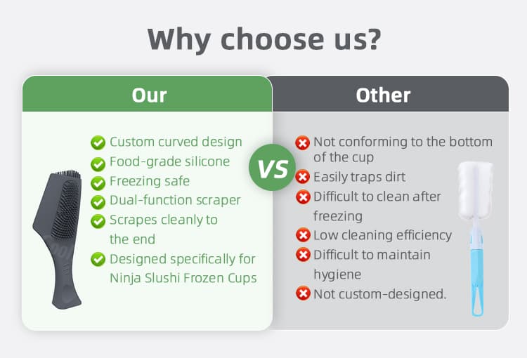 Ice cream cup cleaning brush comparison with ordinary cleaning tools