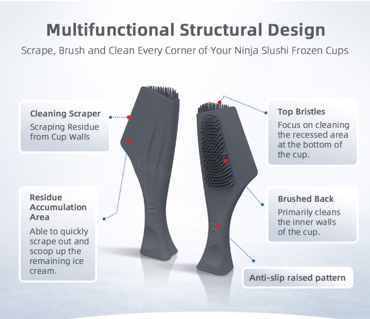 Ice Cream Cup Cleaning Brush Structural Design