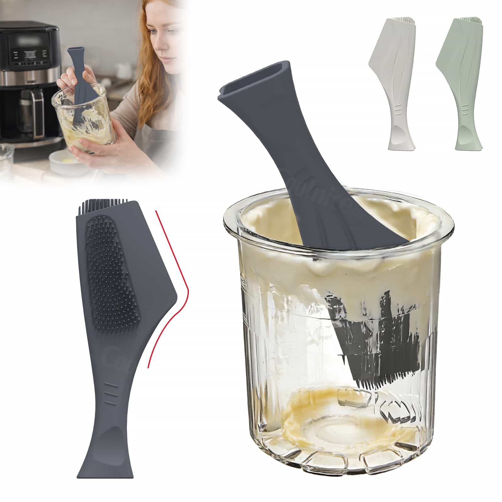 Ice Cream Cup Cleaning Brush with Frozen Cup