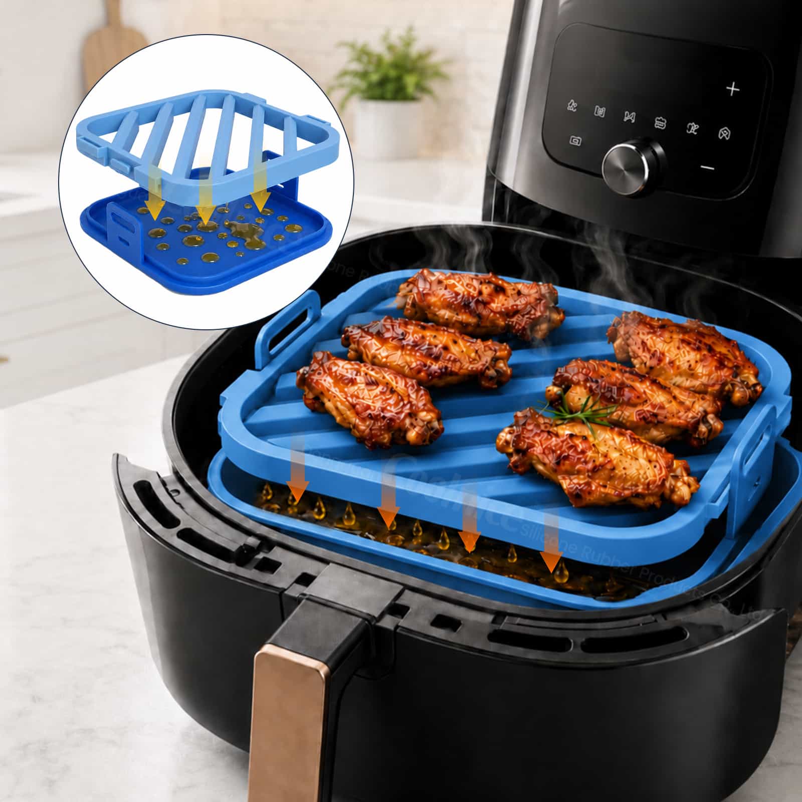 Silicone Air Fryer Grill Rack for Chicken Wings