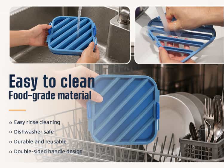 Easy to clean silicone air fryer grill rack in dishwasher with food-grade material