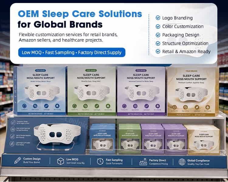 OEM packaging options for silicone anti-snoring chin straps