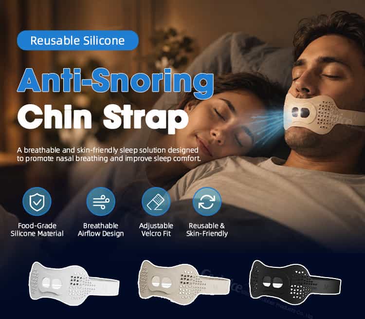 Reusable silicone anti-snoring chin strap product overview