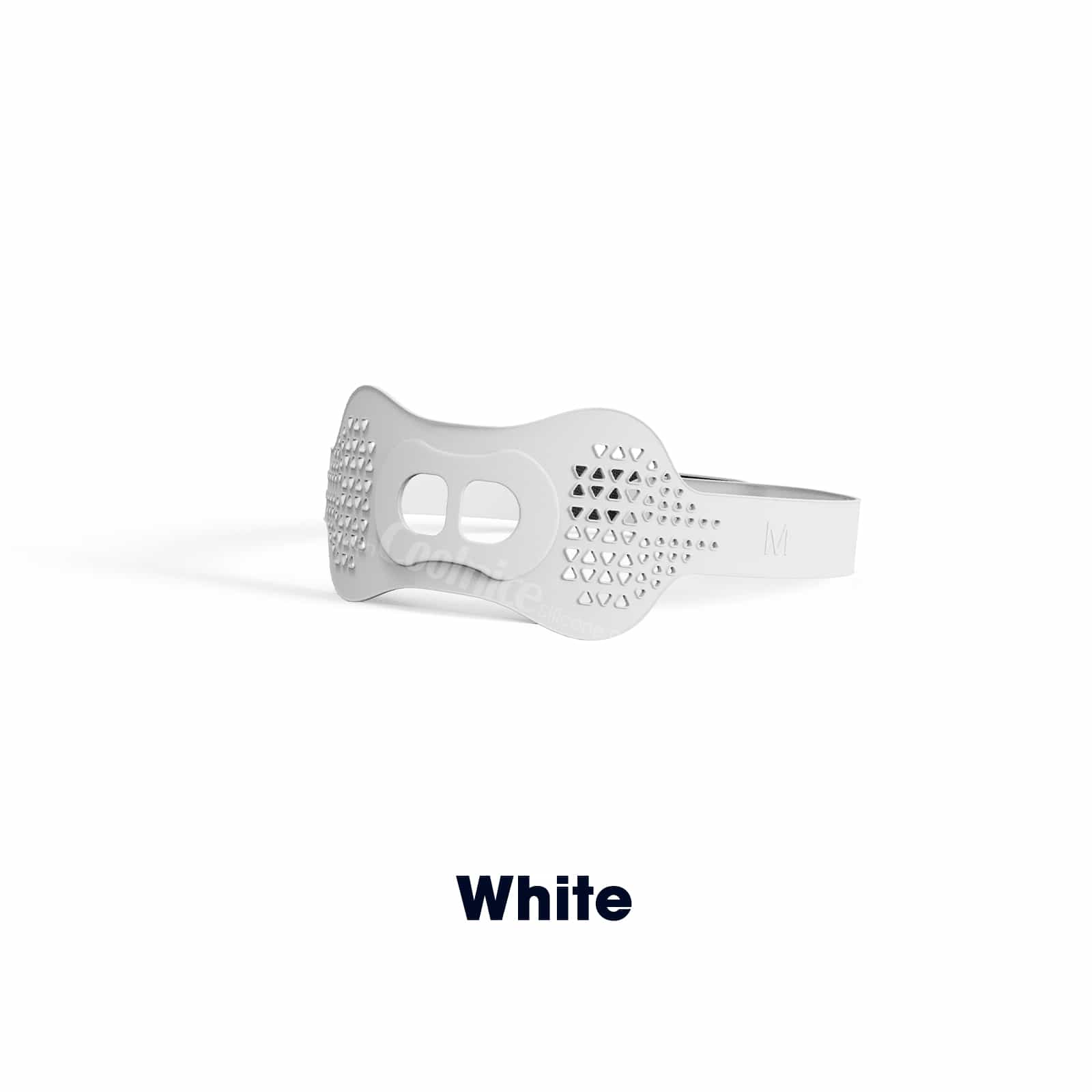 White silicone anti-snoring chin strap