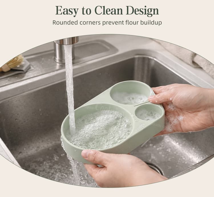 Silicone dumpling skin press mold easy clean design rinsed under water