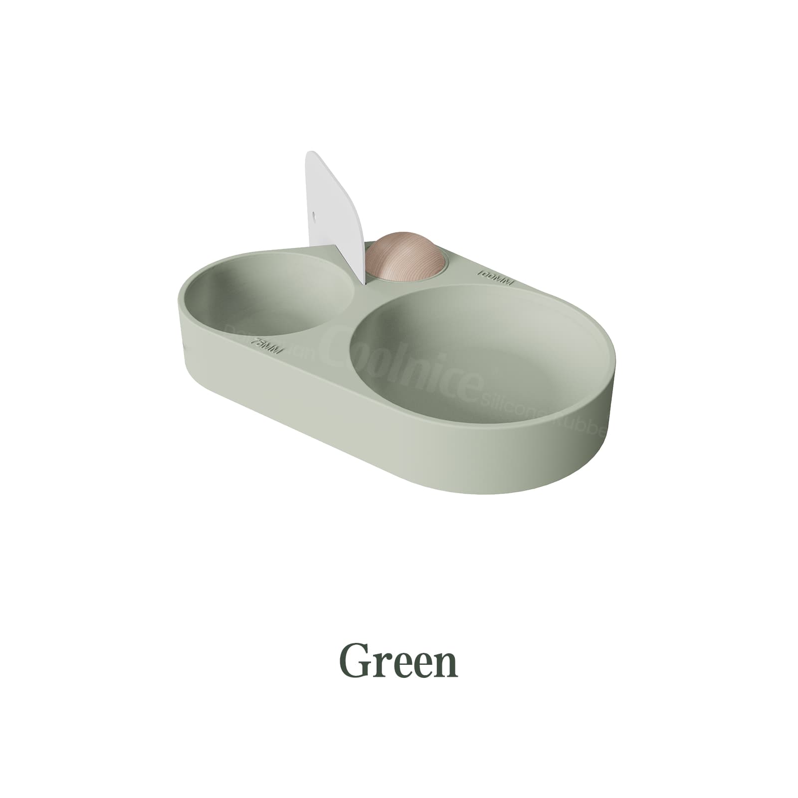 Green silicone dumpling skin press mold with dough pressing bowl and cutter