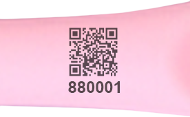SKU barcode and tracking code on silicone eye makeup tool